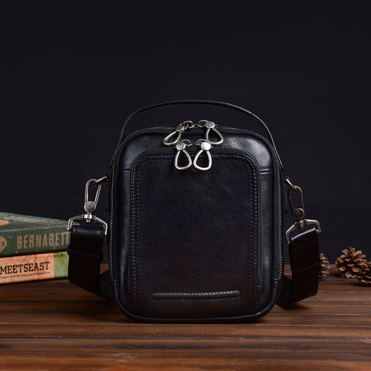Bolsa Mensajera Casual Retro en Cuero Genuino para Hombre - Image 4