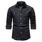 Camisa Denim Casual de Manga Larga para Hombre