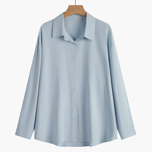 Blusa Blanca Clásica de Manga Larga para Mujer - Primavera - Image 3