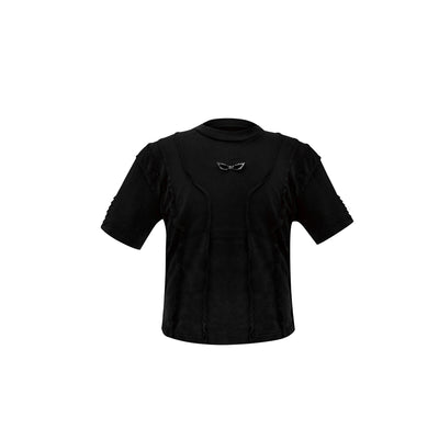 Remera Oversize con Efecto Desgastado y Hombros Acolchados - Image 6