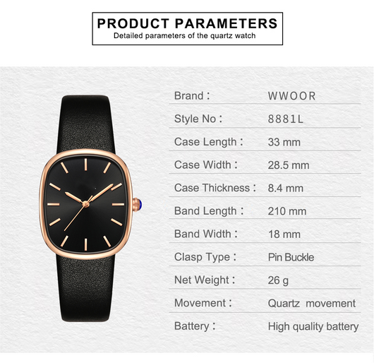 Reloj de Pulsera Cuadrado Elegante para Mujer con Movimiento de Cuarzo - Image 12