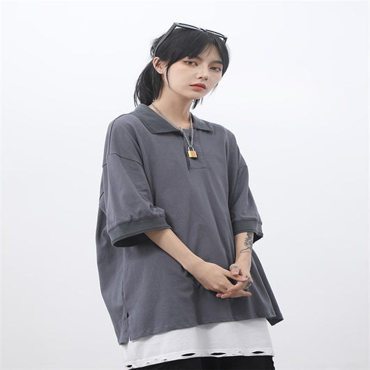 Camisa Manga Corta Básica Suelta - Estilo Moderno y Versátil - Image 5