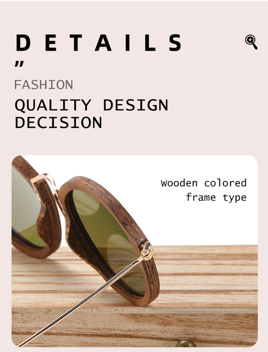 Gafas de Sol Redondas en Madera de Nogal - Estilo Casual Versátil - Image 16