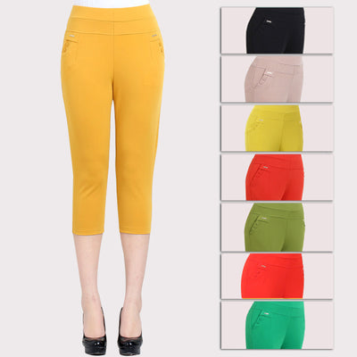 Pantalones Casuales de Cintura Alta en Colores Lisos - Image 5