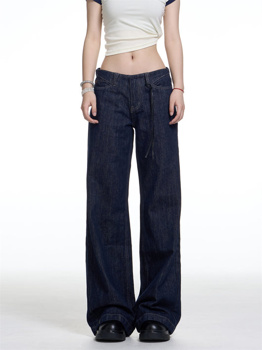 Jeans Retro Americano Desgastado Mujer Corte Recto Holgado - Image 8