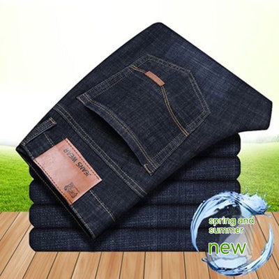 Pantalones Vaqueros Holgados Elásticos para Hombre - Corte Recto Casual - Image 9