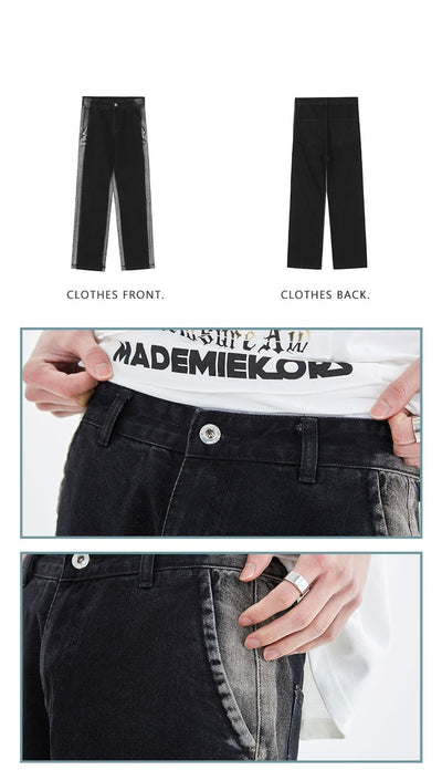 Jeans Retro Americano con Degradado Negro para Hombre - Image 6