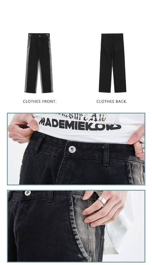 Jeans Retro Americano con Degradado Negro para Hombre - Image 6