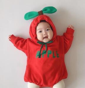 Pijama Enterizo Bebé con Capucha y Forro Grueso - Diseño Frutal