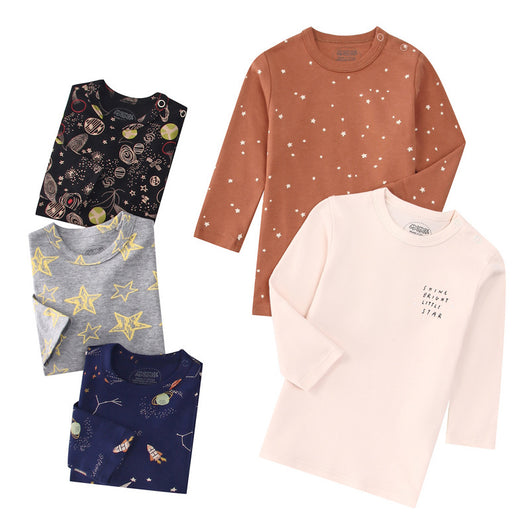 Pack de 5 Camisetas Infantiles Manga Larga Estampado Otoño Multicolor - Image 26