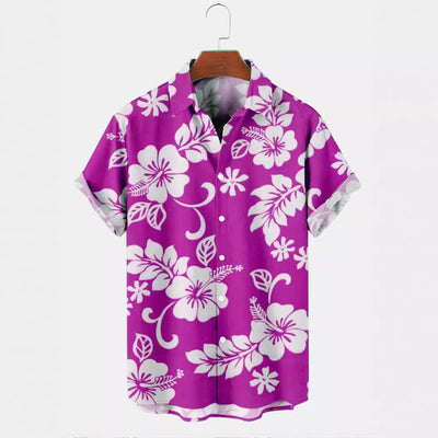 Camisa Estampada de Color Sólido para Hombre