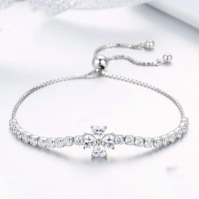 Pulsera de Plata Esterlina con Trébol de Cuatro Hojas - Image 7