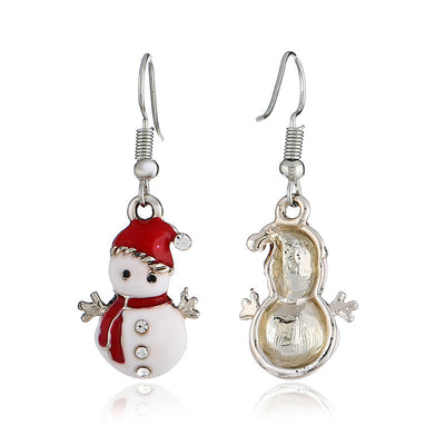 Aretes Navideños Muñeco de Nieve Brillante - Image 4
