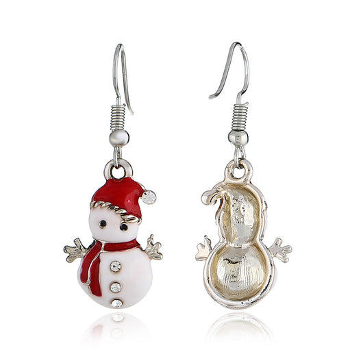 Aretes Navideños Muñeco de Nieve Brillante - Image 4