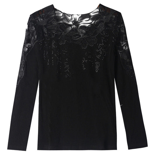 Blusa Occidental de Diamantes Manga Larga para Dama - Image 10