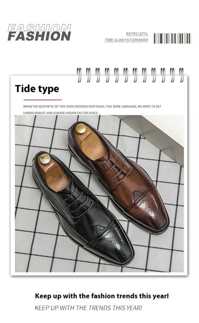 Zapatos de Cuero Clásico Estilo Británico Talla Grande - Cordones Bajos - Image 21