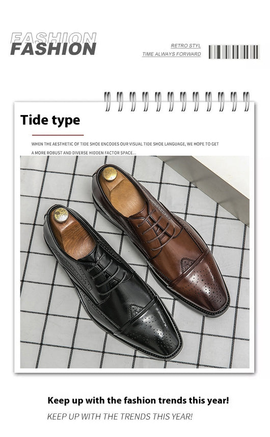 Zapatos de Cuero Clásico Estilo Británico Talla Grande - Cordones Bajos - Image 21