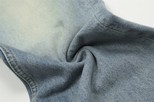 Jeans Skinny Ajustados con Patrón de Rayo Estilo Calle Americana para Hombre - Image 9