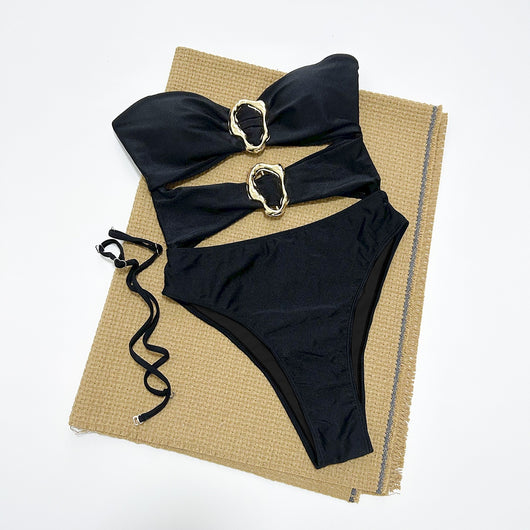 Traje de Baño Enterizo Elegante de Color Sólido para Mujer - Image 13