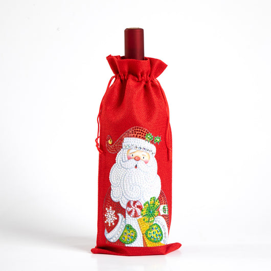 Bolsa para Vino con Pintura de Diamantes Navideña Europeo-Americana - Image 10