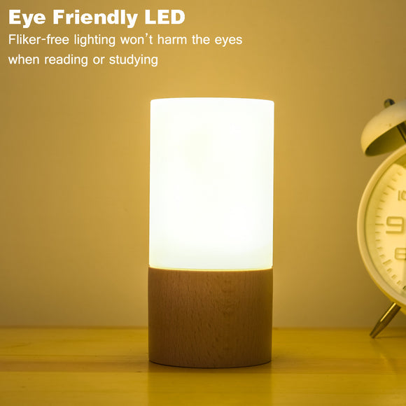 Luz de Noche LED Inteligente de Madera Natural