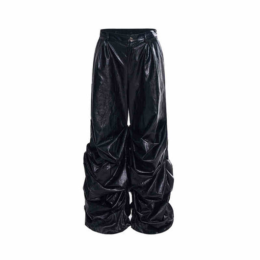 Pantalón Ancho Plisado Casual Acumulado - Image 2
