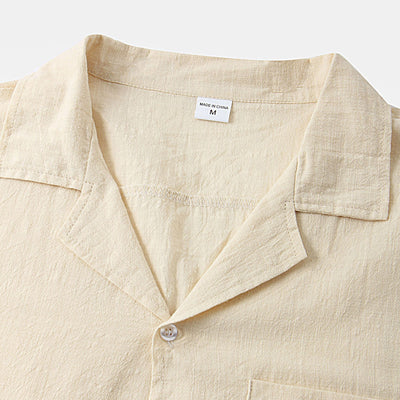 Camisa de Lino y Algodón Manga Corta para Hombre - Image 22