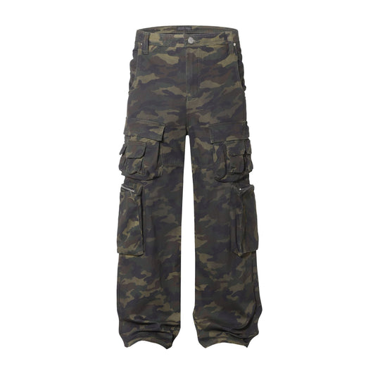 Pantalón de Trabajo Camuflaje Americana Cintura Alta Pierna Ancha - Image 6