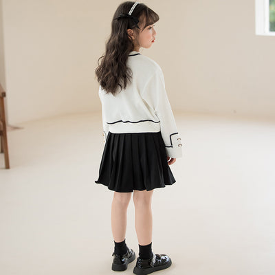 Conjunto de Dos Piezas con Falda Plisada de Textura Waffle para Niñas - Image 4