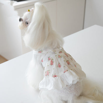 Falda para Perro con Estampado Floral Pueblerino y Encaje - Image 14