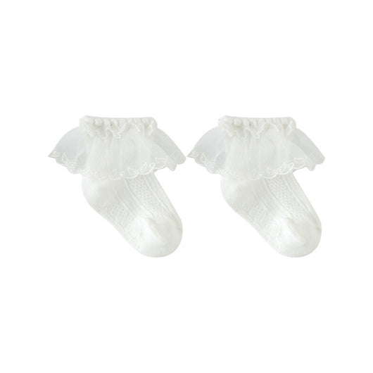 Calcetines de Malla para Bebé con Encaje - Algodón Peinado Premium - Image 12