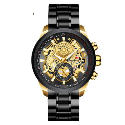 Reloj de Cuarzo para Hombre Dorado Negro Elegancia Empresarial - Image 10