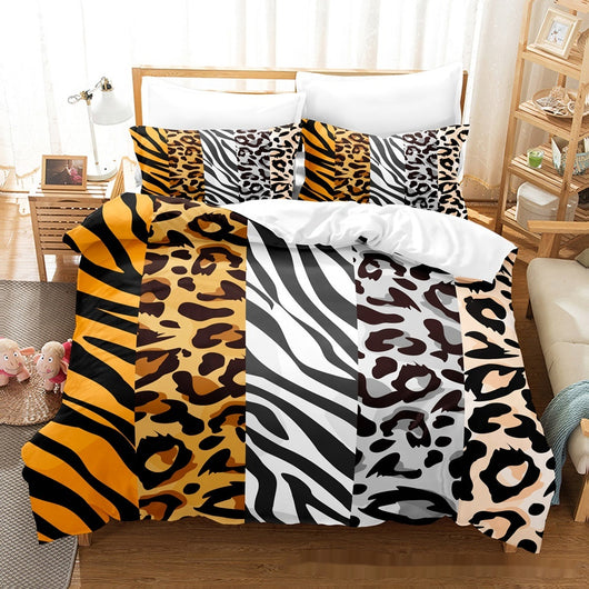 Juego de Edredón y Almohadas Estampado Textura Pelaje Animal - Image 4
