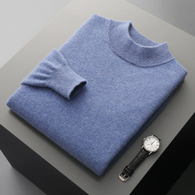 Suéter de Cuello Medio en Lana para Hombre - Pullover Ligero Otoño Invierno - Image 4