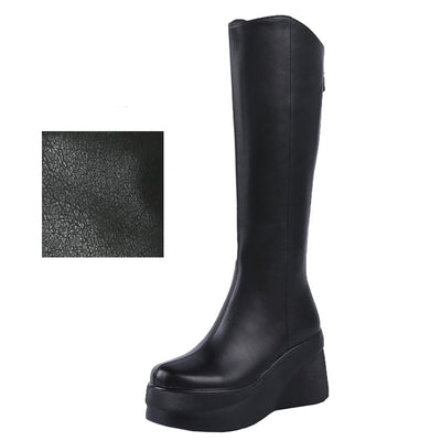 Botas de Plataforma en Cuero Genuino para Mujer - Image 3