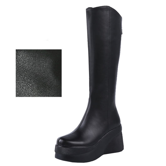 Botas de Plataforma en Cuero Genuino para Mujer - Image 3