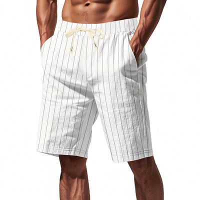 Shorts de Lino Holgados Transpirables Estilo Americano para Playa - Image 14