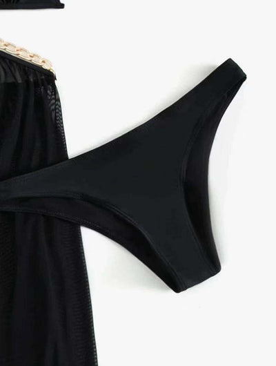 Traje de Baño Enterizo Negro Ajustado Triángulo Talla Única - Image 8