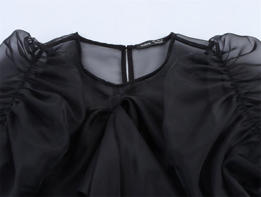 Blusa con Mangas Globo y Detalle de Moño Diseño Exclusivo - Image 19