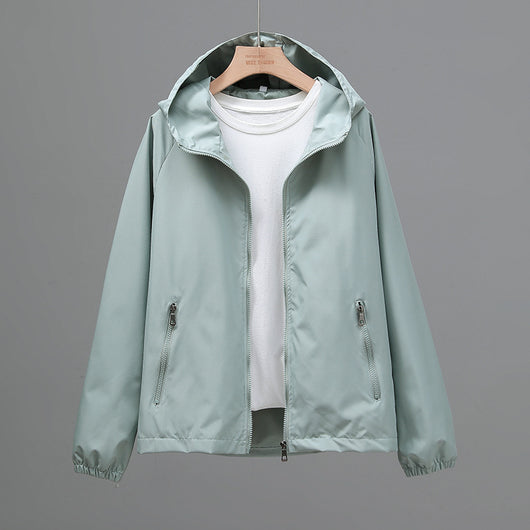 Chaqueta Hoodie Suelta Cropped Talla Grande Mujer - Ligera y Casual - Image 7