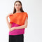 Blusa de Moda Asimétrica con Combinación de Colores para Primavera y Otoño