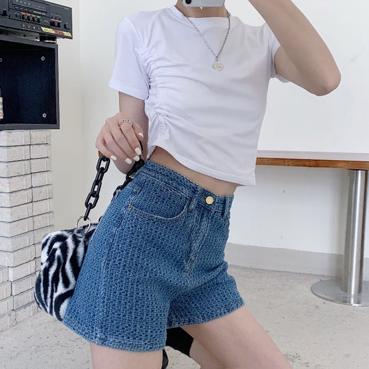 Shorts de Mezclilla Cintura Alta Pierna Ancha - Image 11