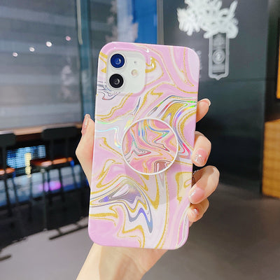 Funda para Teléfono con Polvo Láser Multicolor y Soporte Integrado
