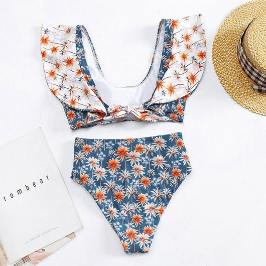 Bikini Retro Europeo Americano con Volantes y Corte Dividido - Image 9