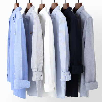 Camisa Oxford de Algodón con Bordado para Hombre - Manga Larga Talle Europeo - Image 13