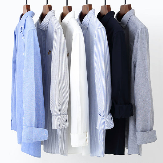 Camisa Oxford de Algodón con Bordado para Hombre - Manga Larga Talle Europeo - Image 13