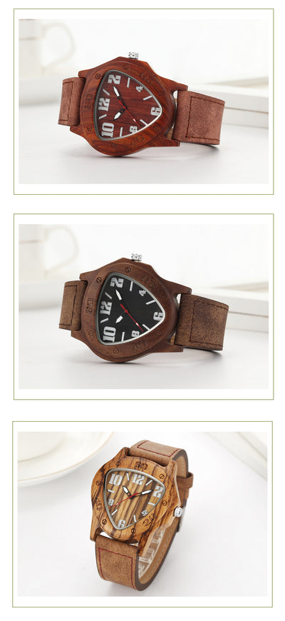 Reloj de Madera Triangular Estilo Europeo Minimalista - Image 5