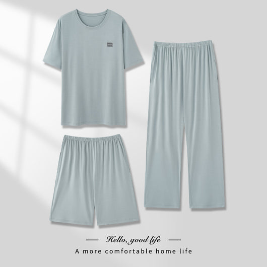 Pijama Hombre Modal Verano - Set 3 Piezas Manga Corta Transpirable - Image 13