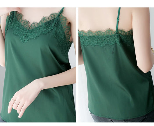 Camisola de Encaje para Pestañas en Seda Satinada para Mujer - Image 10