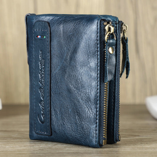 Billetera Compacta de Cuero Genuino para Hombre